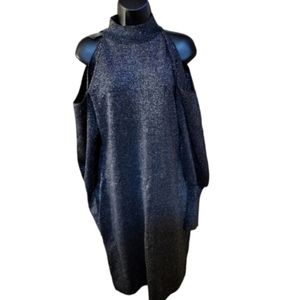 INC black ribbed dress cutout sleeves size XL NWT